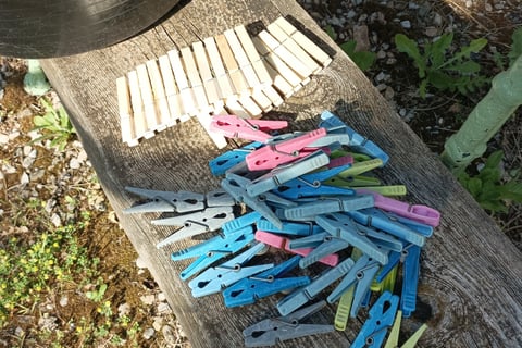 Old pegs and New wooden replacements