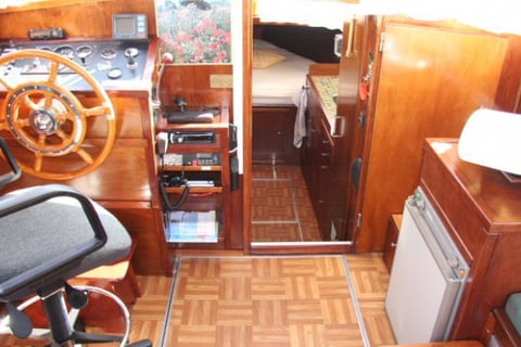 The stifling interior of our boat.