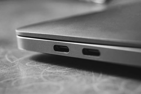 Laptop charging ports, ready for expert repair or replacement to restore full power