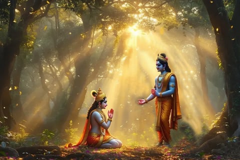 krishna teaching arjuna 