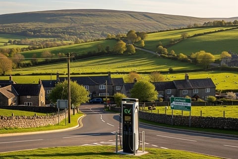 image of an EV charging station in West Yorkshire