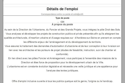 un exemple généraliste d'offre d'emploi d'inclusion