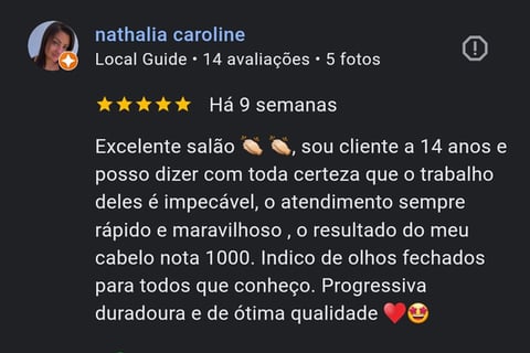comentario google cliente escova progressiva