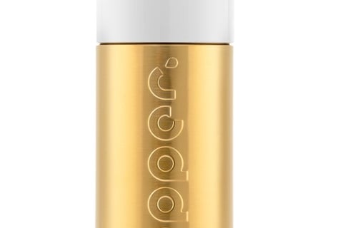 witte rechthoek met een goud kleurige dopper drinkfles