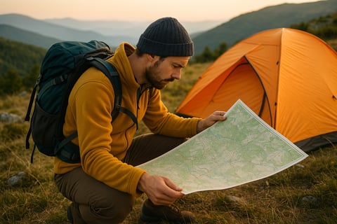 campeur et sa carte