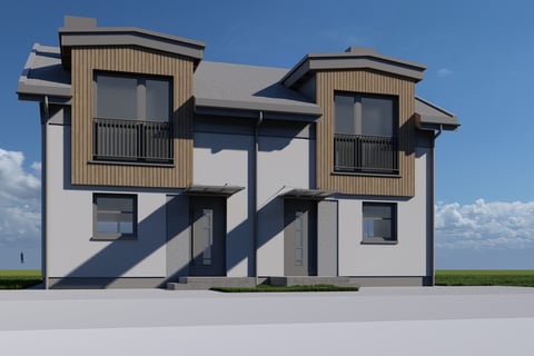 a house with a large window and a sky view
