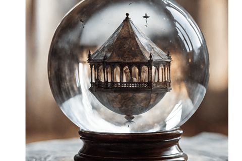 visions inside a crystal ball for fortune telling