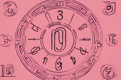 numerology symbols on a pink background