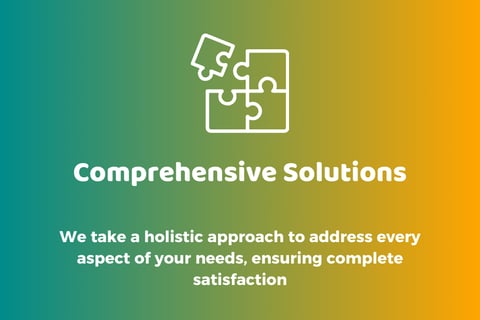 a puzzle piece with the words comprehensive solution and holistic approach