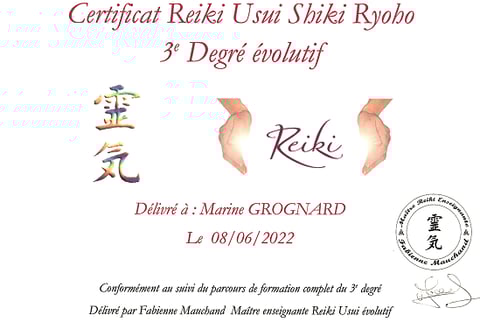 certificat reiki de marine grognard