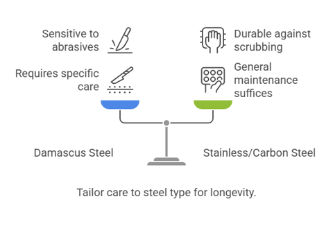 an infographic showing the types of blade steel