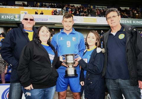 2014 Player of the Year Matt Rhead pictured with SSA's sadly missed Trev Hitchcock (far right)