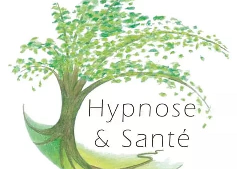 Arbre artificiel racines visibles et inscription entre les branches et les racines: Hypnose et Santé