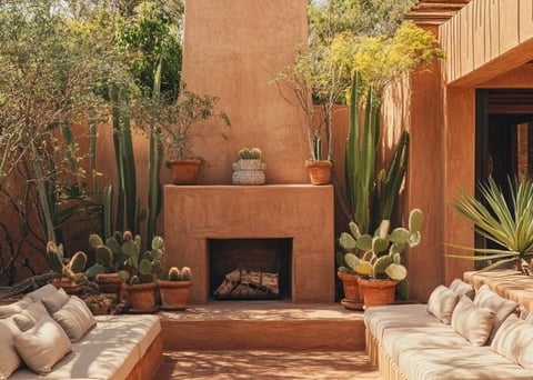 Natural materials and features create a luxurious feeling Rhodes Greece