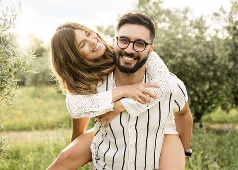 Romantic editorial fine art wedding portrait of couple in Provençal morning light