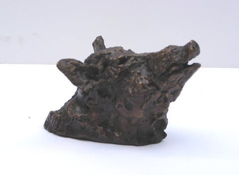 Oeuvre d'artiste- sculpture-Tête de sanglier  en bronze- art animalier