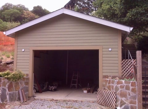 New construction building no garage door.