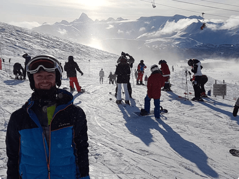 John, my client in his element on the slopes.