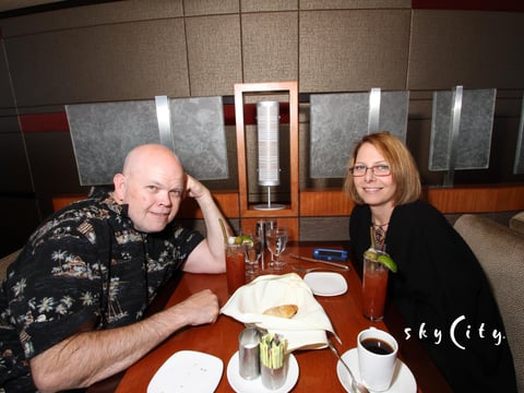 Lady and The Pirate dine atop the Space Needle in Seattle