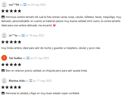 captura de pantalla de testimonios de usuarios que compraron en Temu y están satisfechos