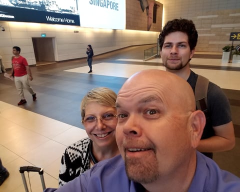 Lady and The Pirate with Steven at Changi Airport in Singapore