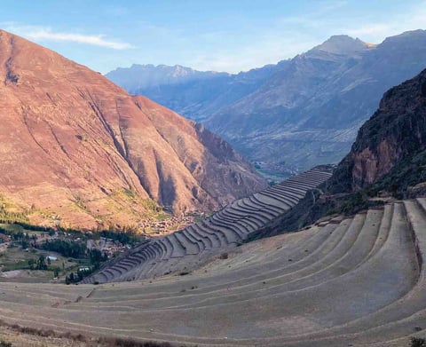 Sunset landscape in the Sacred Valley near Cuzco, Peru.