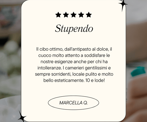 recensione positiva del ristorante