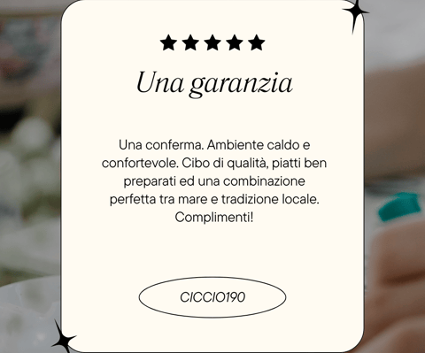 recensione positiva del ristorante