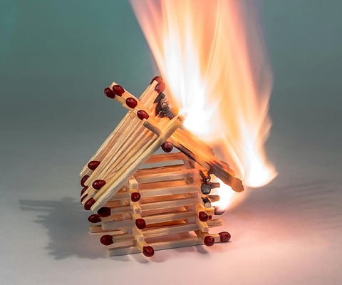 Matches on fire