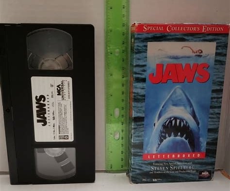 Alt text: Collector’s edition Jaws VHS tape from the early 80s in sealed condition.