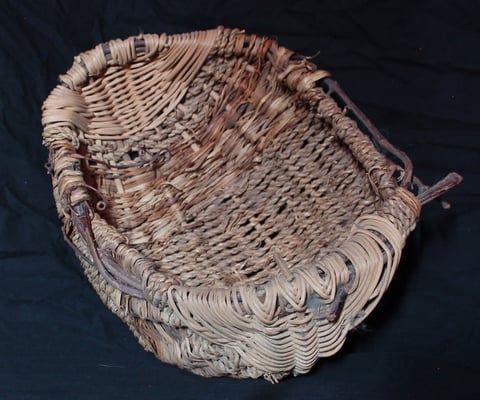 My first ribbed basket, three point lashing, natural materials