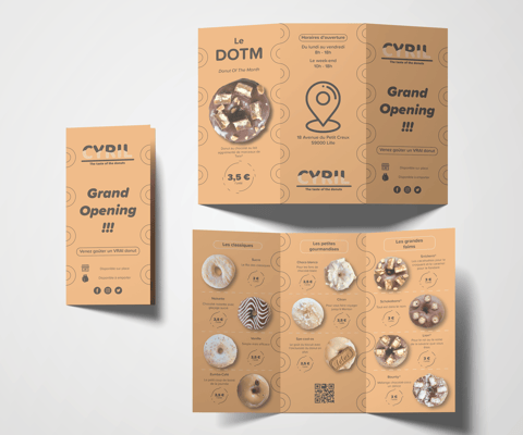 triptyque, flyer, mockup, communication
