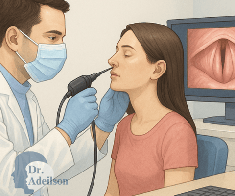exame de videolaringoscopia via nasal