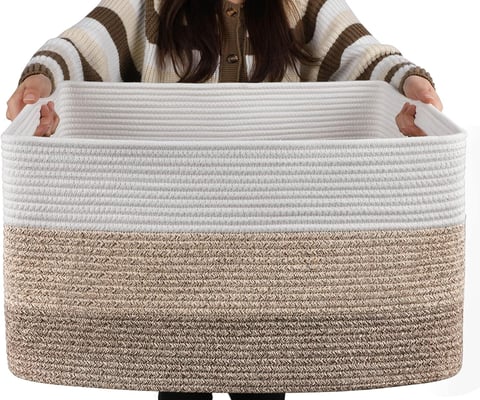 100% natural cotton laundry basket