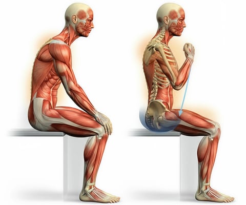 a man sitting on a bench with a piece of a human body