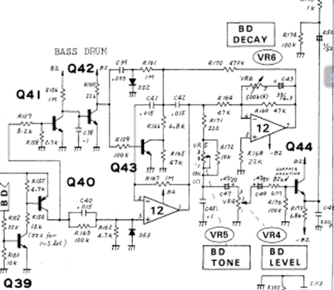 TR-808 Bass Drum Schematic