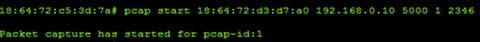 Packet capture start output