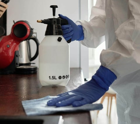 moving cleaning service attire and supplies