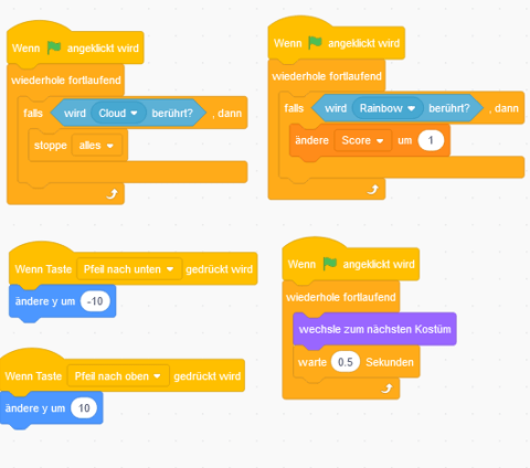 coding blocks in visual coding language scratch