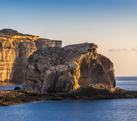 Fungus Rock in the sunset, Dwerja, Gozo.