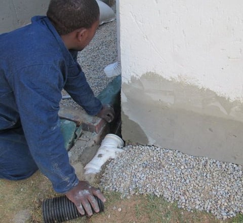 Specialized drainage pipe inspection before final aggregate laying for adequate drainage, Johannesburg, Honeydew
