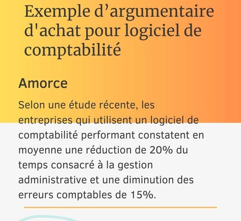 Argumentaire d'achat : exemple pour logiciel de comptabilité