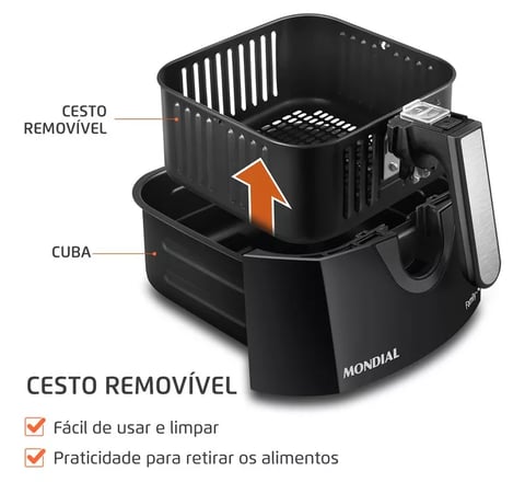 cesto quadrado antiaderente mondial