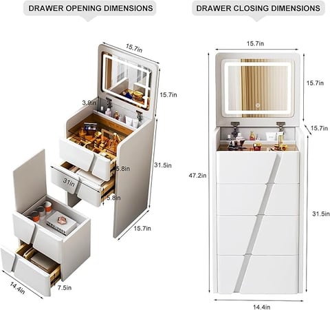 perfect space-saving make-up table