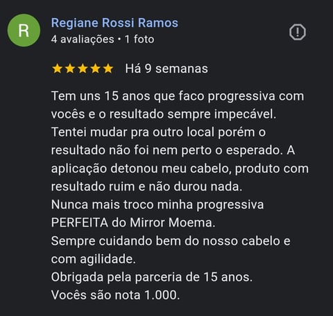 comentario google cliente escova progressiva