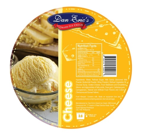 Dan Eric's - tub cheese label