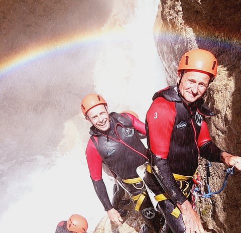 Arc en ciel au canyon de La Blache, en Ubaye, Ubaye-Serre-Ponçon