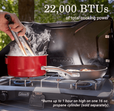 Coleman Dual Fuel 2-burner camp stove, a reliable emergency preparedness stove for US camping