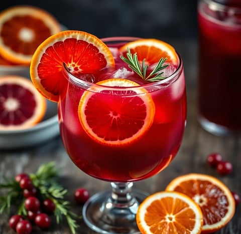a glass of wine with a red wine in it