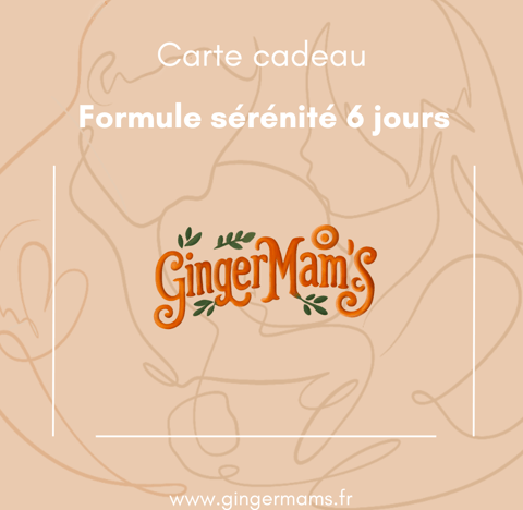 Carte cadeau disponible pour offrir les services de traiteur post partum GingerMam's